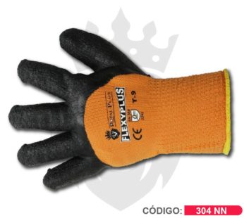 Guante Anticorte Pesado NEGRO con NARANJA FLEXYPLUS Talla 9 (Precio x docena)