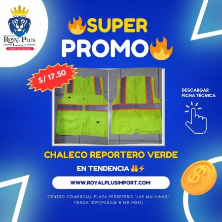 CHALECO REPORTERO VERDE